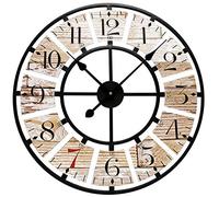 Technoline WT1611 WT 1611 - Reloj de Pared analógico (Cuarzo, tecnolina, Metal/MDF, marrón, diámetro de 58 cm)