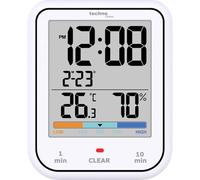techno line WT380 - Reloj de baño Digital con higrómetro y termómetro, Resistente al Agua IP65, Temporizador de Ducha, función de Cuenta Regresiva, Pantalla LCD Grande, con indicador de Fecha, Color