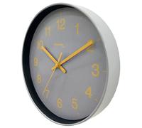 Technoline WT7525 - Reloj de Pared analógico sin tictac, Cuarzo, 25 cm, Color Plateado y Gris