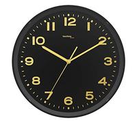 Technoline WT8500-1 - Reloj de Pared analógico (plástico, 30 cm de diámetro), Color Dorado y Negro