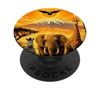 Techo de África Kilimanjaro Tanzania Naturaleza y Vida Silvestre PopSockets PopGrip Adhesivo