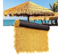 Techo de paja artificial para cabañas Tiki, rollo de paja sintética impermeable enrollado, decoración para patio, piscina y playa, paja de heno falso (1 x 12 m)
