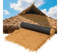 Techo De Paja Artificial Para Techos, Palma Sintética Ignífuga, Rollo De Techo De Paja Mexicana Utilizado Para Beach Hawaiian Tropical Garden Party Deco(Size:0.5*15m(1.64*49.2ft),Color:Amarillo claro)