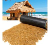 Techo de Paja sintética, Rollo de Paja Artificial Impermeable para cabañas - Decoración de techos de Paja sintética, heno Artificial para Patio, Piscina, Playa - 1x9m (39,4x354,3in)