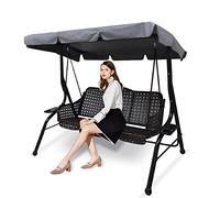 JURONG Techo de Repuesto para Columpio de jardín Universal, 3 plazas, Funda de Repuesto para toldo de Techo (Grande, Gris) (Gris, L)