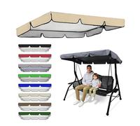 Techo De Repuesto Para Columpios De Porche, Toldo De Reemplazo De Poliéster Impermeable Cubierta De Techo Para Columpio 2/3 Plazas De Jardín Patio Porche Exterior Sombra(Beige,142*120*18cm)