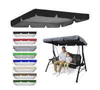Techo De Repuesto Para Columpios De Porche, Toldo De Reemplazo De Poliéster Impermeable Cubierta De Techo Para Columpio 2/3 Plazas De Jardín Patio Porche Exterior Sombra(Black,249*185*18cm)