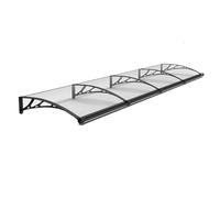 Techo Exterior Lluvia, Cubierta de Policarbonato para Protección Contra el Sol, la Lluvia y la Nieve, Marquesina Puerta Exterior para Puerta de Entrada y Patio con Drenaje Integrado(60*400cm/24*157in)