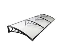 Techo Exterior Lluvia, Cubierta de Policarbonato para Protección Contra el Sol, la Lluvia y la Nieve, Marquesina Puerta Exterior para Puerta de Entrada y Patio con Drenaje Integrado(60*300cm/24*118in)
