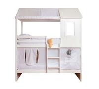 Techo para litera casita algodón blanco 70x198/154x133cm