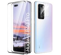 TECHO Protector de Pantalla para Huawei P40 Pro Cristal Templado Completa [Caso Amistoso][Ultra HD][De Punta a Punta][Sin Burbujas][Anti-Scratch][Sensible al Tacto][2+2 Piezas]