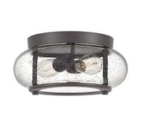 Techo Redondo 30,5 CM Pantalla de Cristal 2x E27 Deckenleuchte Salón Cocina