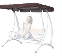Techo y Asiento de Repuesto para Columpio Jardín,210D Paño Oxford Impermeable Recambio Toldo Balancin Jardin,Toldo Universal de Repuesto para Columpio de Pat(Size:75x52x6inch/190x132x15cm,Color:Café)