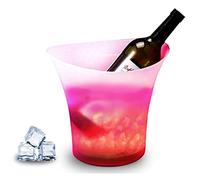 Techomey 5-Packed LED Cubo de Hielo para Fiestas, 5L Vino Cubo de Hielo con Múltiples Colores Cambiantes para al Aire Libre, Bar, Hogar, Cubo de Cerveza para Enfriar Champán, Vino, Bebidas, 5 Piezas