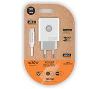 Techonetech cargador de pared pd 20w + cable usb-c a usb-c marca
