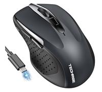 TechRise Ratón Bluetooth, Raton Inalámbrico Recargable(BT5.0/3.0 & 2.4G), 4800 dpi, Mouse Silencioso de 8 Botones, Compatible con Laptop, Mac, Notebook