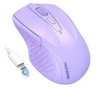 TechRise Ratón Bluetooth, Raton Inalámbrico Recargable(BT5.0/3.0 & 2.4G), 4800 dpi, Mouse Silencioso de 8 Botones, Compatible con Laptop, Mac, Notebook