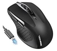 TechRise Ratón Bluetooth, Raton Inalámbrico Recargable(BT5.0/3.0 & 2.4G), 4800 dpi, Mouse Silencioso de 8 Botones, Compatible con Laptop, Mac, Notebook