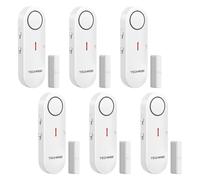 TechRise Sensor de Alarma de Puerta, 3 Ajustes de VolumenAlarma Inalámbrica con Timbre para Instalación Rápida para Casa/Hotel/Apartamento/Garaje (6 PCS)