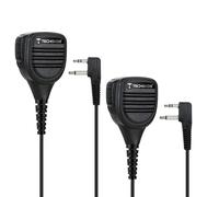 TechSide Micrófono Altavoz de Hombro Impermeable 2 Pines Midland + Jack 3,5 + Clip Giratorio Radio Transceptor | Compatible con G7 Pro G9 Pro XT70 XT60 XT50 XT40 XT30 MA26-XL C515.05 (2 unidades)