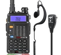 TechSide Mod. Potente 8W | Tri-Power | Radio TS-T9 + VHF/UHF de Doble Banda + Auriculares TSAU | Canales PREINSTALADOS 8 PMR446 Y 69 LPD Vigilancia Softair Trekking | Premium | Garantía ES