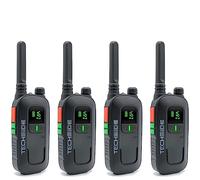Techside TS-T2 Walkie-Talkie Profesional de 16 Canales PMR446 (Uso Libre) | VOX con 5 Niveles | Escaneo Automático de Canales | Auricular y Cargador USB Full Optional | Juego de 2 Piezas