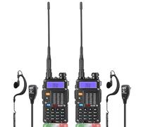 TechSide TS-T9+ 8W Tri-Power | Radio Dual Band VHF/UHF | Compatible BAOFENG con Canales PREINSTALADOS Midland G9 Pro TI-F8+ PMR446 LPD Airsoft Vigilancia Senderismo | Garantía Premium ESP (2 uds)
