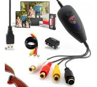 TechSide Video Grabber 2026 Scart + RCA | Capturadora de Vídeo y Convertidor VHS a Digital USB | Grabador Hi8 DVD PC Mac Windows 11 10 | Digitalizadora de Cintas Formato MP4 | Nuevo Software 1080p