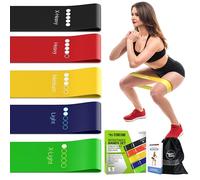 TechStone Juego de Bandas Resistencia para Hombres y Mujeres, Paquete de 5 Diferentes Niveles de Resistencia Bandas elásticas Gimnasio en casa Entrenamiento a Largo Plazo Bolsa de Transporte Gratuita