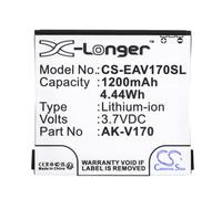Techtek Batería CS-EAV170SL Compatible con AK-V170, Life+, Lifeplus Sustituye Emporia AK-V170