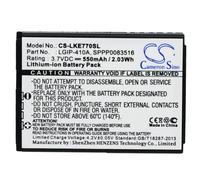 Techtek Batería CS-LKE770SL Compatible con 278A, KE770, KF500, KF510, KG289, KG77 Sustituye LG LGIP-410A, SBPL0085603, SPPP0083516
