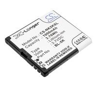 Techtek Batería CS-NK5KSL Compatible con 701, C7, C7-00, IP-88, IQ4405, IQ4413, N85, N86, Q232, Q233, T7, X7, X7-00 Sustituye Nokia BL-5K, Fly BL7203