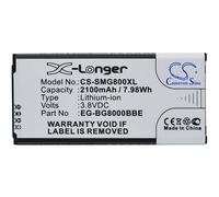 Techtek Batería CS-SMG800XL Compatible con Galaxy S5 Dx, Galaxy S5 Mini, SM-G800, SM-G800F, SM-G800H, SM-G800R4, SM-G800Y Sustituye Samsung