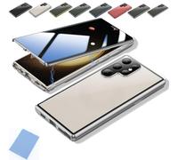 Techterio for Samsung Ultra Privacy Case, for Samsung S20 S21 S22 S23 S24 Fe Plus Ultra,360°Double-Sided Anti Peeping Magnetic Tempered Glass Phone Case (Silver,S24 Ultra)
