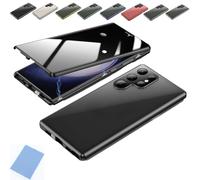 Techterio for Samsung Ultra Privacy Case, for Samsung S20 S21 S22 S23 S24 Fe Plus Ultra,360°Double-Sided Anti Peeping Magnetic Tempered Glass Phone Case (Black,S22 Plus)