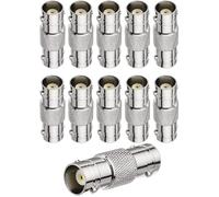 TECHZOCO Adaptador BNC Hembra a Hembra, Acoplador BNC Hembra, Conector BNC Hembra, impedancia de 50 ohmios, Apto para Aplicaciones de Video, Redes, CCTV, Hembra a Hembra, 10 Unidades