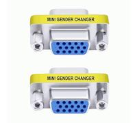 TECHZOCO Adaptador de VGA Hembra a Hembra, Acoplador SVGA, Adaptador de Cambiador de Género HDB15, Conector VGA Female a Female, Plug 15 Pin, HD 15 Pines