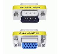 TECHZOCO Adaptador de VGA Macho a Hembra, Acoplador SVGA, Adaptador de Cambiador de Género HDB15, Conector VGA Male to Female, Plug 15 Pin, HD 15 Pines