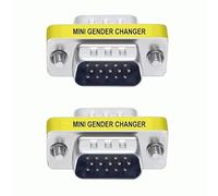 TECHZOCO Adaptador de VGA Macho a Macho, Acoplador SVGA, Adaptador de Cambiador de Género HDB15, Conector VGA Male to Male, Plug 15 Pin, HD 15 Pines
