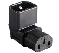 TECHZOCO Adaptador IEC C14 a C13 acodado, Adaptador C14 a C13, Conector IEC 320 C13 a C14 90 Grados, 10A 250V, Apto para Ordenador, Monitor, Impresora, SAI, UPS, Servidores, Negro, 90º
