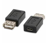 TECHZOCO Adaptador Micro USB Tipo B Hembra a USB Tipo A Hembra, Convertidor Micro USB a USB A, Negro, 1 Unidad