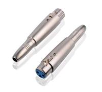 TECHZOCO Adaptador XLR Hembra a Jack 6,35 mm Hembra, Conversor X L R Female a Jack 6.35 mm, Convertidor TS/TRS a XLR, Apto para micrófono, Audio electrónica, amplificadores, Entre Otros, 1 Unidad