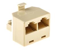TECHZOCO Bifurcador de telefono RJ11, Adaptador Divisor de Telefono rj11 Macho a Doble, Splitter de teléfono, Adaptador Divisor 6P4C RJ 11, Adapter RJ 11 Plástico, Beige
