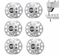 TECHZOCO Bobina para Máquina de Coser, canillas para máquina de coser, Canilla de hilo, Carretes de hilo metálicos, Diámetro Exterior: 2 cm, Diámetro interno: 0.5 cm, metálicas, pack 6 unidades