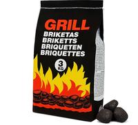 TECHZOCO Briquetas de carbón Vegetal, Carbón para Barbacoa, Brasas Bajas en Chispas y Calor Uniforme, 100% ecológico, Produccion en Extremadura, Contiene 1 Saco de 3 Kg