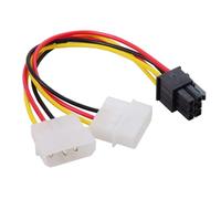 TECHZOCO Cable alimentación 4 Pines Macho Molex a 6 Pines PCI Express EPS 12V, Cable fuente alimentación a Tarjeta gráfica, Apto para tarjeta gráfica NVIDIA, GeForce, Gigabyte, Zafiro, 6 pines, 15 cm