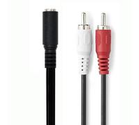 TECHZOCO Cable Audio Estéreo Hembra de 3.5 mm a 2X RCA Macho, Cable Divisor Audio Estéreo, Apto para para Amplificador, Altavoces, Tocadisco, Mezclador, TV, MP3, Móvil,Tablet, PC, 25 cm