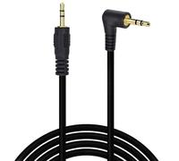 TECHZOCO Cable de Audio estéreo Jack 3.5 Macho acodado, Cable Aux acodado 3.5 mm, Apto para Radio Coche, Auriculares, Altavoces, Reproductor MP3, TV, PC, Móvil, iPhone iPod, Negro, 5 Metros