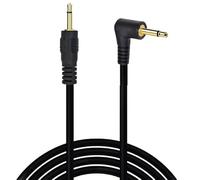 TECHZOCO Cable de Audio Mono Jack 3.5 Macho acodado, Conector Jack mono 90°, Cable Mini Jack TS, Cable Disparador 12V para Receptor AV, Sistema de automóvil, emisores IR, Negro, Mono, 2 Metros