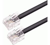 TECHZOCO Cable de telefono RJ11, Cable Telefónico ADSL, Cable Modular 6P4C, Cable Western RJ11, Cable de Teléfono, Cable 6P4C, Apto para Fax Módem Router DSL VDSL ISDN Internet, Negro, 6 Metros